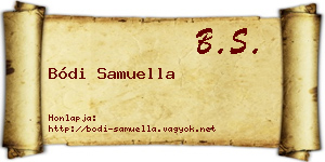 Bódi Samuella névjegykártya
